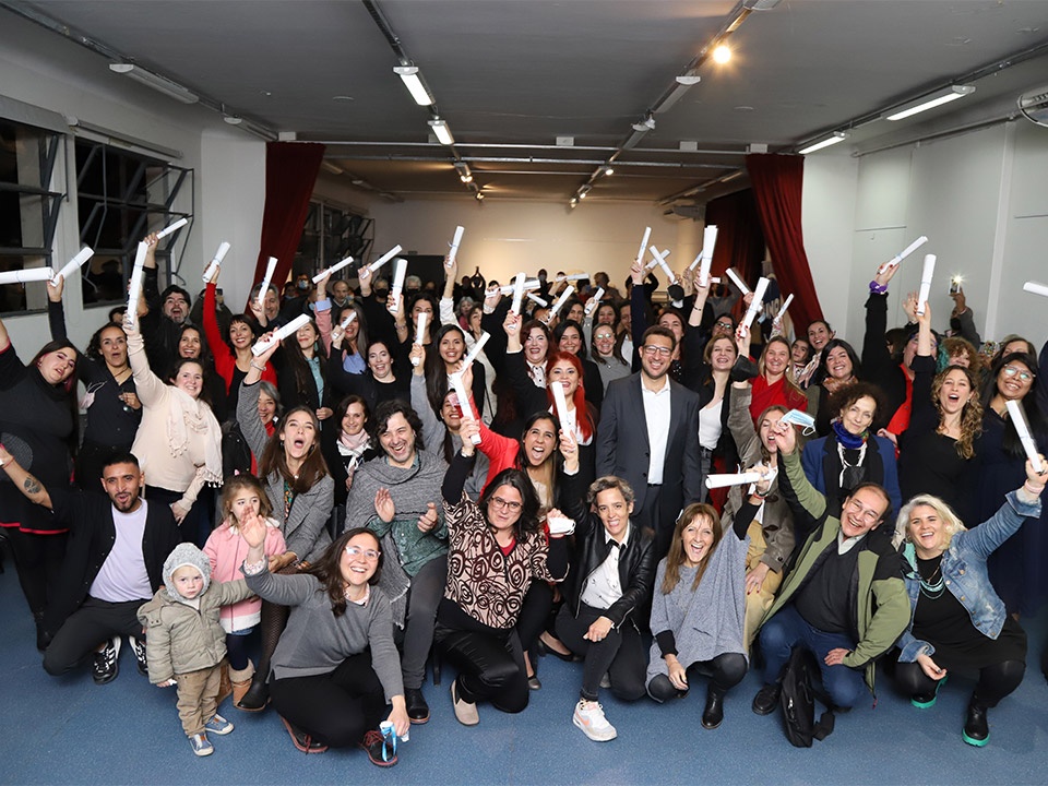 Acto de colación de grado en La Cárcova